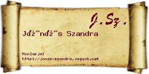 Jónás Szandra névjegykártya